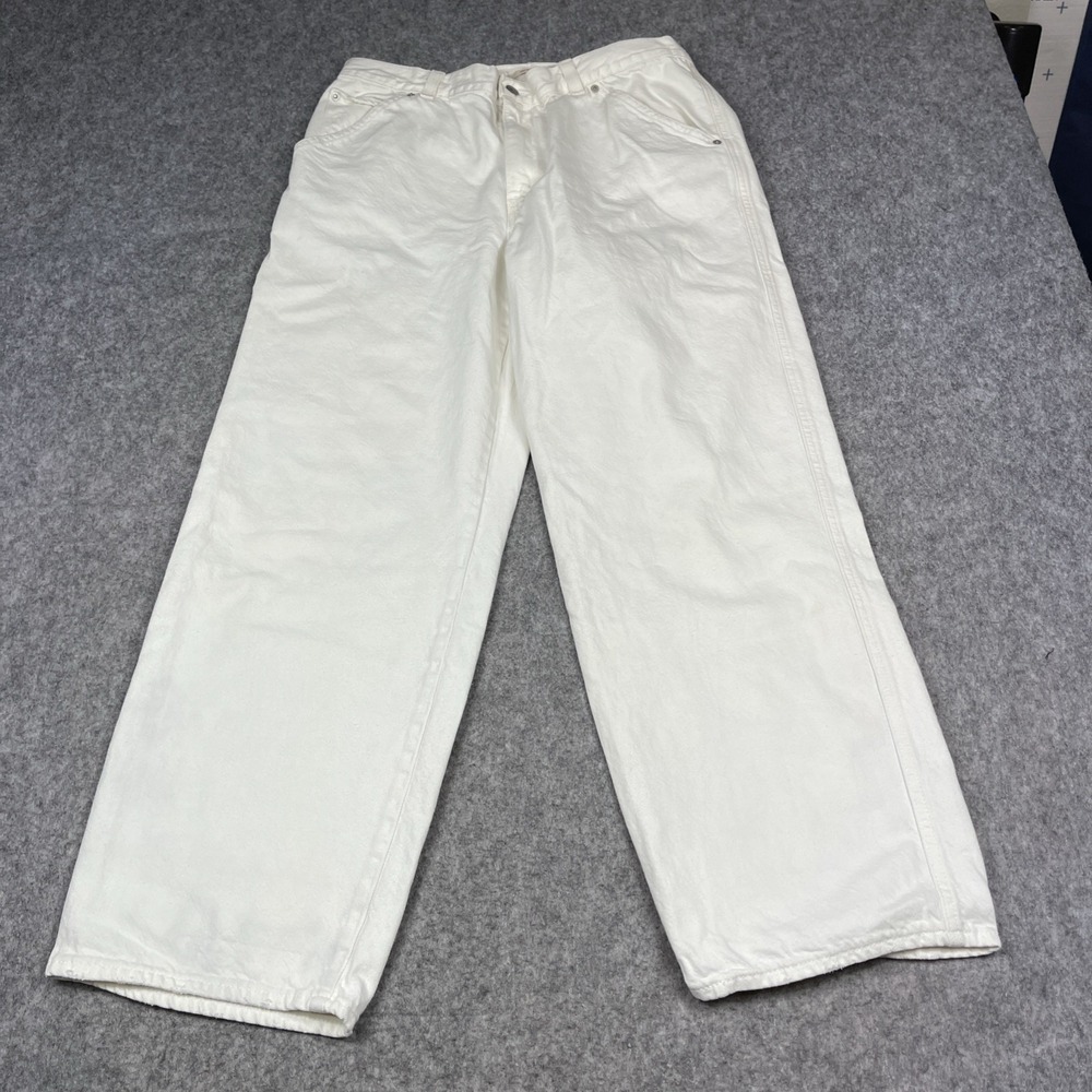 Levi's Dad Utility Womens White Jeans Wide Leg Slouchy Denim Pockets 34x29 *Read